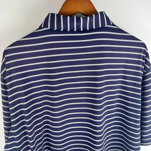 Peter Millar Summer Comfort Navy and White Striped Polo XL - Picture 7 of 11